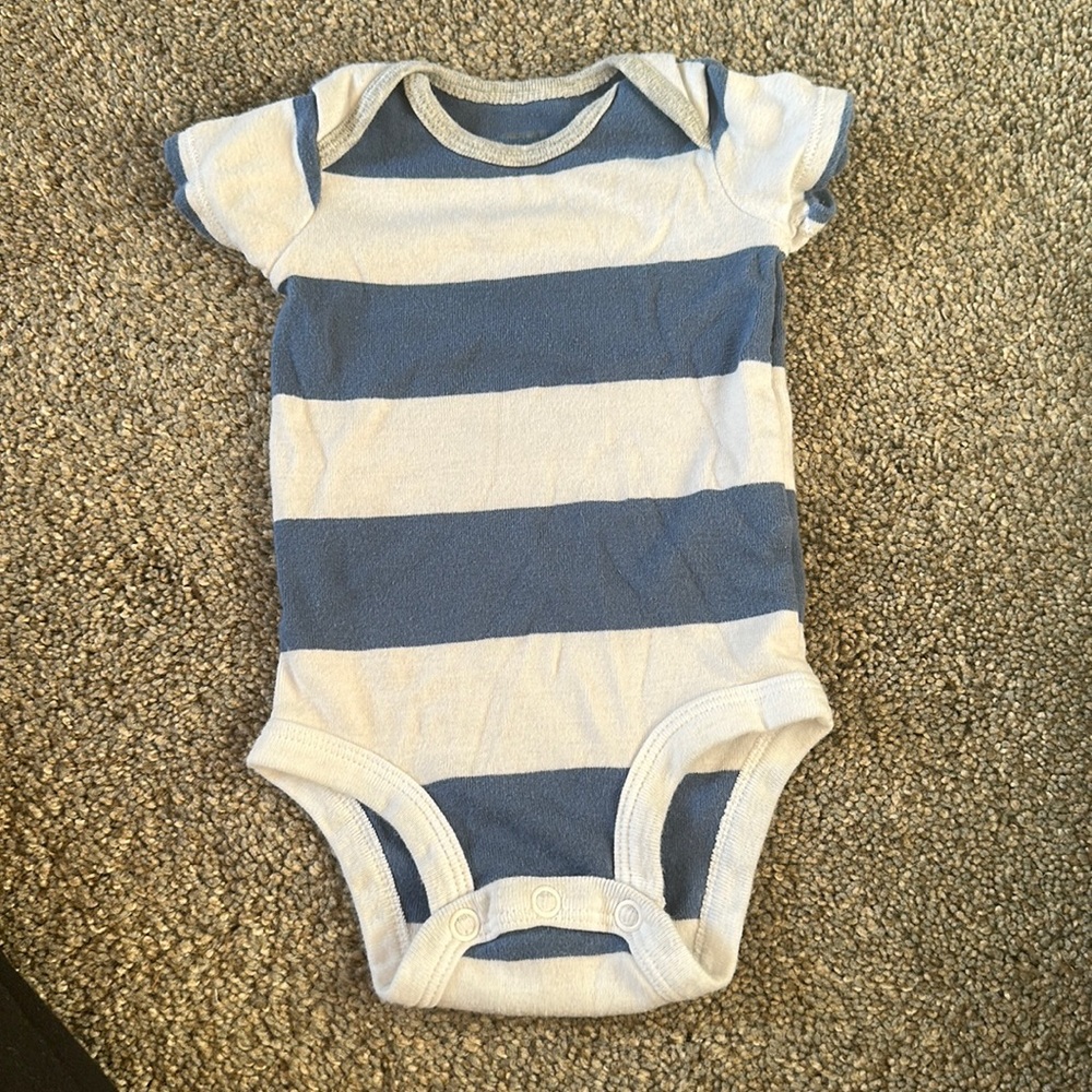 Carters size 3 months blue and white stripes